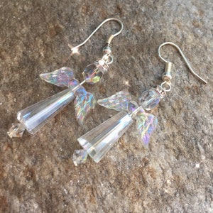 Crystal AB Angel Earrings, Sparkle Angel Earrings, Angel gift, Crystal Angels image 5