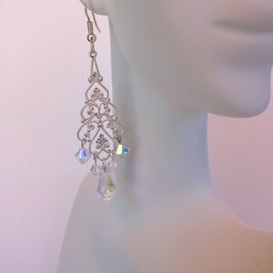 Chandelier Earrings, Bridal Earrings, Pagent Earrings, Swarovski Crystal Earrings , Long Earrings image 4