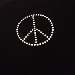 Rhinestone T Shirt, Peace Shirt, Sleeve Design, Sparkle Top, Peace Sign image 5