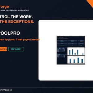 TipPoolPro — Spreadsheet voor restaurants en bars | Excel, Google Sheets & Apple Numbers | Dashboard en begeleide workflow