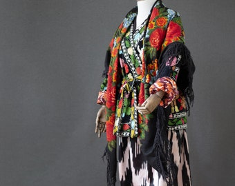 Suzani jacket | Embroidered velvet jacket | Uzbek jacket | Boho floral coat | Nomad chic