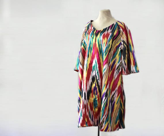 ikat silk dress