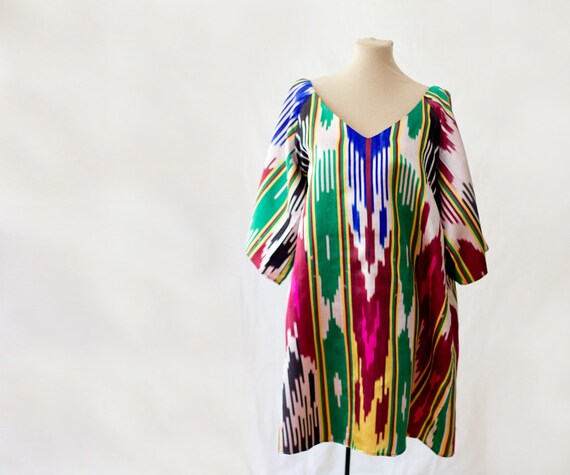 ikat silk dress