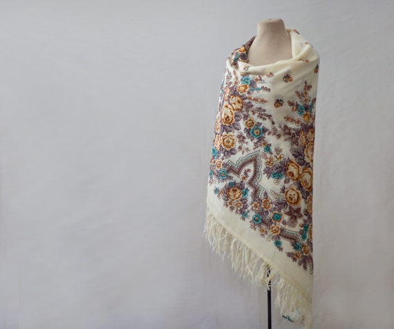 Russian shawl, Russian scarf, spring scarf, babush