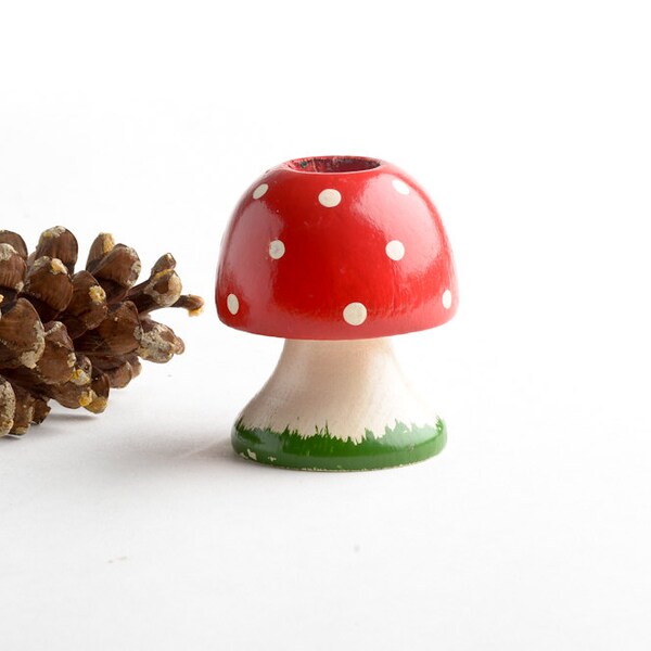 Swedish mushroom candle holder – Swedish Christmas candle holder – Scandinavian wooden candle holder