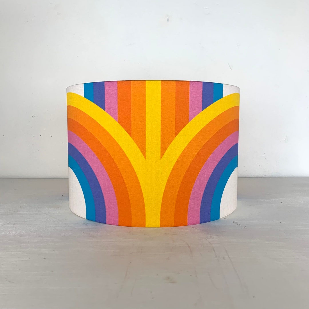 Retro Lampshade Mid Century Pop Art Etsy