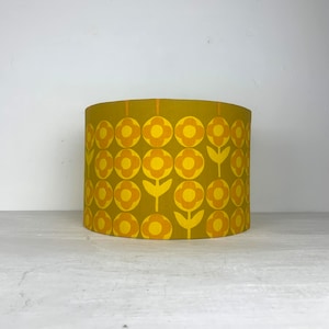 Retro 70s lampshade Heals mustard fabric