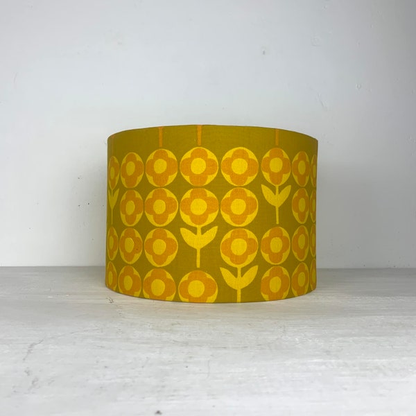 Retro 70s lampshade Heals mustard fabric