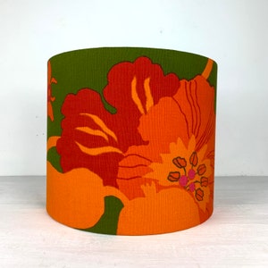 Retro 70s Scandinavian fabric lampshade