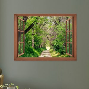 BEST SELLER, Tuscan Trail - Window View Canvas Art Print - Ready to hang - Housewarming Gift