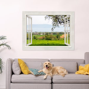 Tuscany Landscape Canvas Print: Faux Window View Wall Art