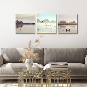 Lake Nature Photography Art Prints Set: Minimalist Wall Decor