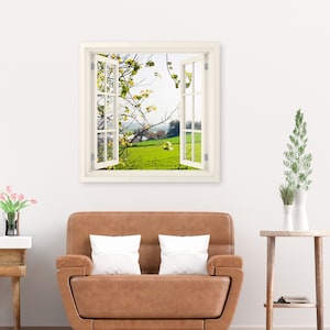 Tuscan Fields Canvas Print: Open Window Nature Wall Art