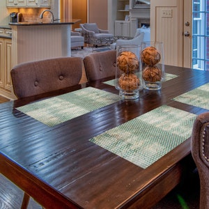 Set of 2-12 Vinyl Abstract Placemats, Washable Non-Slip Unique Dining Table Mats