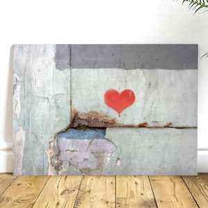 Graffiti Love Photo Print, Street Art Canvas, Large Boho Decor, Unique Gift for Couples