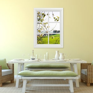 Large 3D window view of nature photography, Framed and printed on canvas, Housewarming gifts