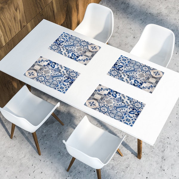 Blue and White Placemats Etsy
