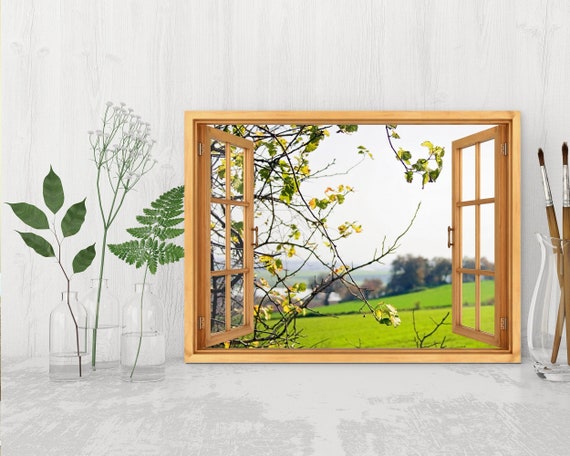 3D Open Window View on Canvas, Landscape Wall Art Printed on Canvas, Large  Canvas Art Print, Ready to Hang, Wedding Gift 