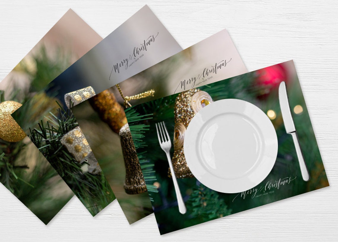 Chritmas Vinyl Placemats Christmas Tree Placemats Placemats Etsy