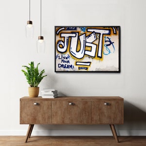 Graffiti Style Inspo Quote Canvas - Large Teen Wall Art - Colorful Urban Art Decor