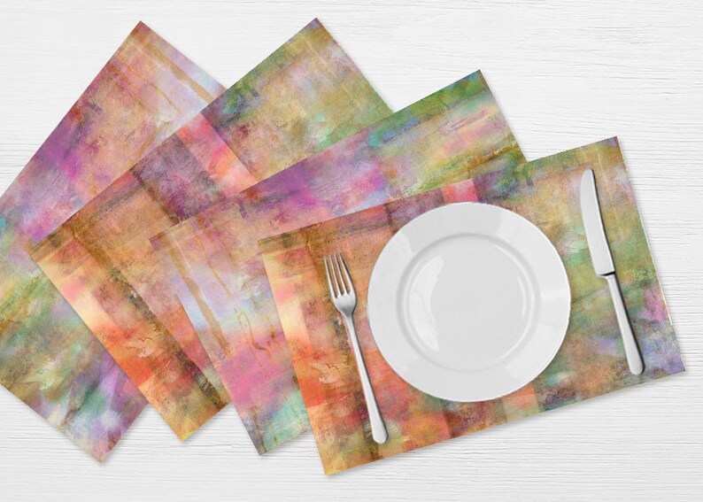 Pastel Vinyl Placemats Ensemble de 4 Napperons Tapis de Etsy