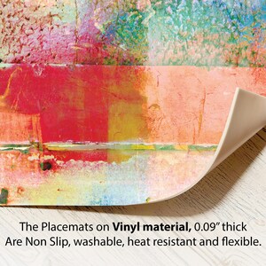 BEST SELLER Rainbow Placemats, Colorful Vinyl Table & Kitchen Décor image 9