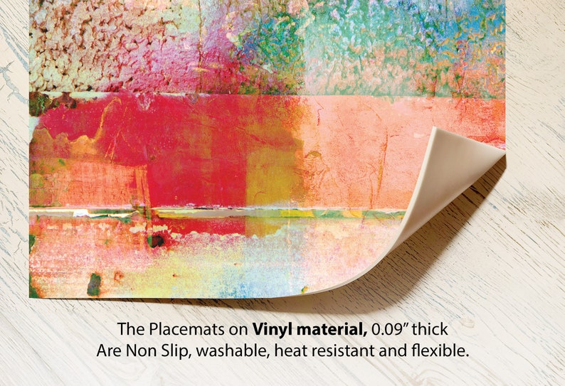 BEST SELLER Rainbow Placemats, Colorful Vinyl Table & Kitchen Décor image 9