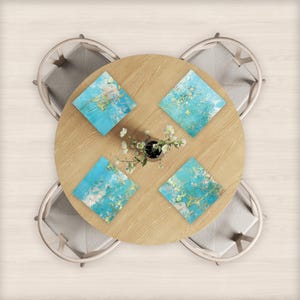Handmade Genuine Vinyl Square Placemats, Washable and Robust, Oil Absorbent, Dining Table Decor, Home Décor, Kitchen Table Mats
