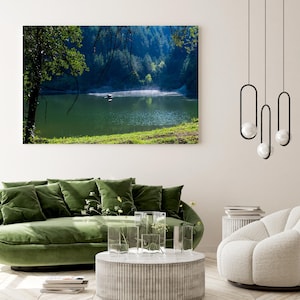 Forest Lake Wall Art – Nature Landscape Print on Canvas, Metal, or Paper