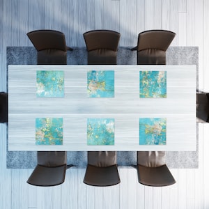 Wedding Placemats, Table Placemats Set, Rectangular Placemats, Table Placemat, Turquoise Dinnerware, Retro Placemat, Housewarming placemats