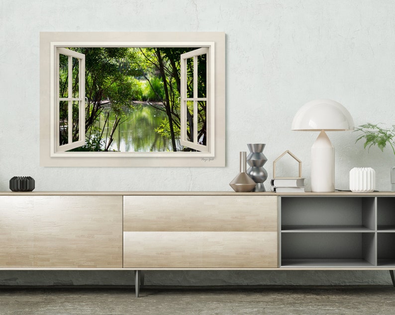 Canvas Window View Art Nature Canvas Wall Art 3d Window Etsy