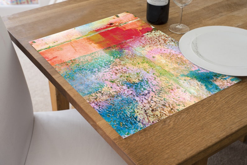 BEST SELLER Rainbow Placemats, Colorful Vinyl Table & Kitchen Décor image 5