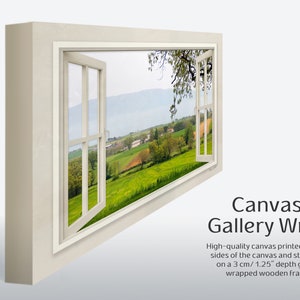 Tuscany Landscape Canvas Print Home Decor Gift Window View Wall Art Nature Inspired Canvas Art Canvas Gallery Wrap