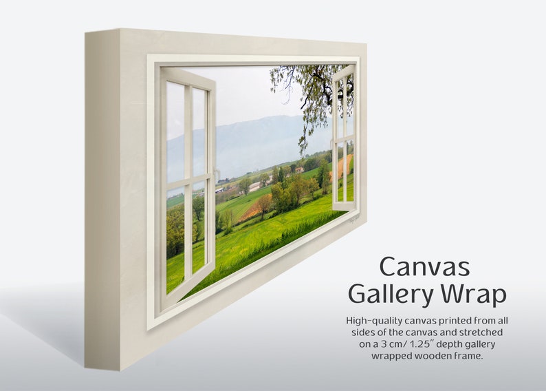 Tuscany Landscape Canvas Print Home Decor Gift Window View Wall Art Nature Inspired Canvas Art Canvas Gallery Wrap