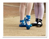 Ballet Shoes Photograph nursery little girls slippers dance - turquoise and rustic - 8x10
