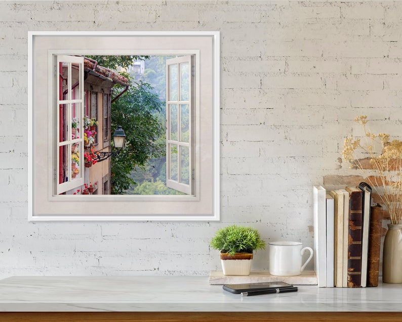 Fake Window View Wall Décor Canvas Art Print Landscape Etsy