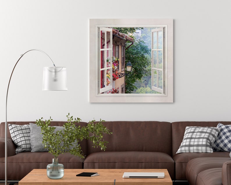 Fake Window View Wall Décor Canvas Art Print Landscape Etsy