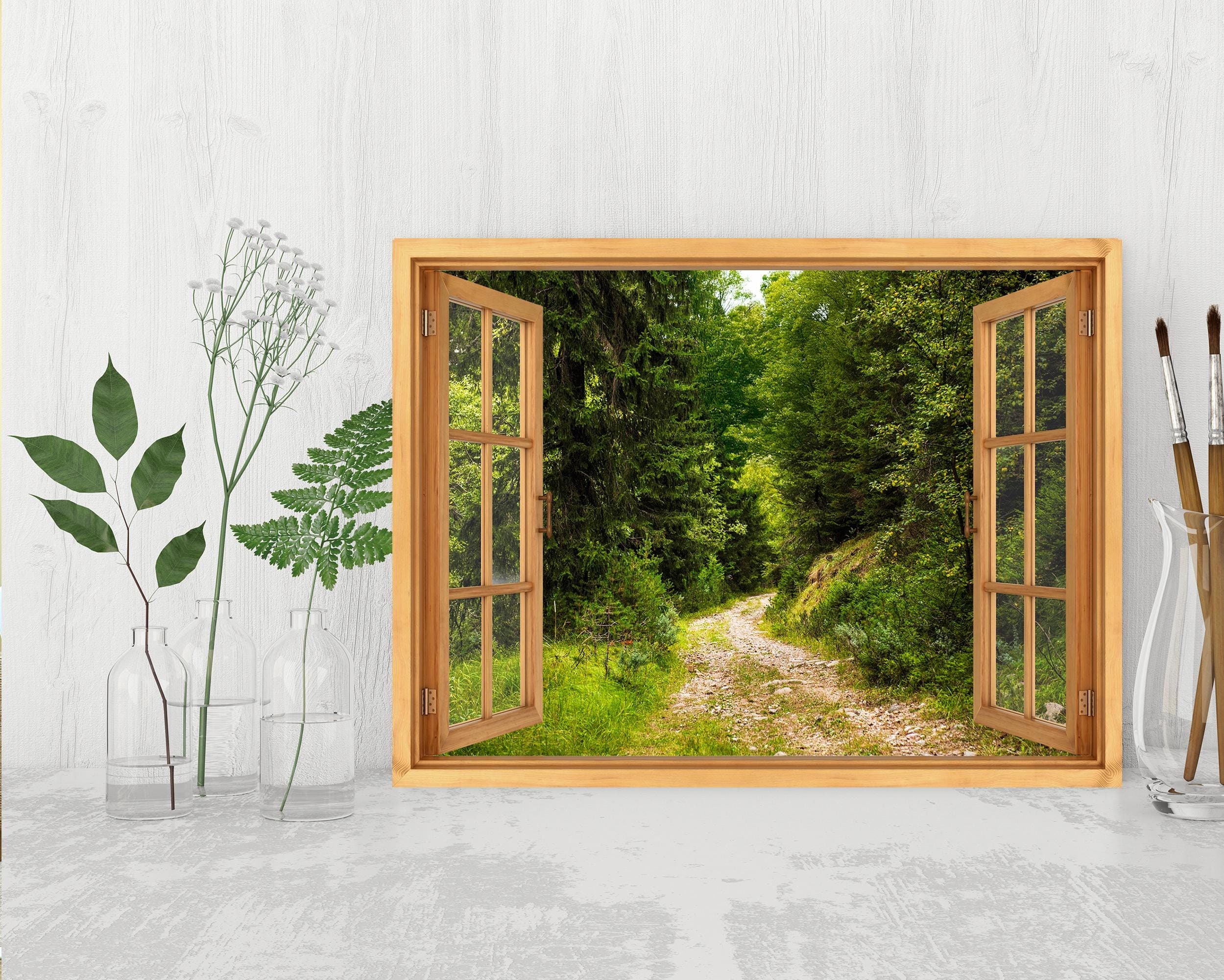 Tuscany Forest Canvas Print: 3D Window Frame Effect, Ready to Hang