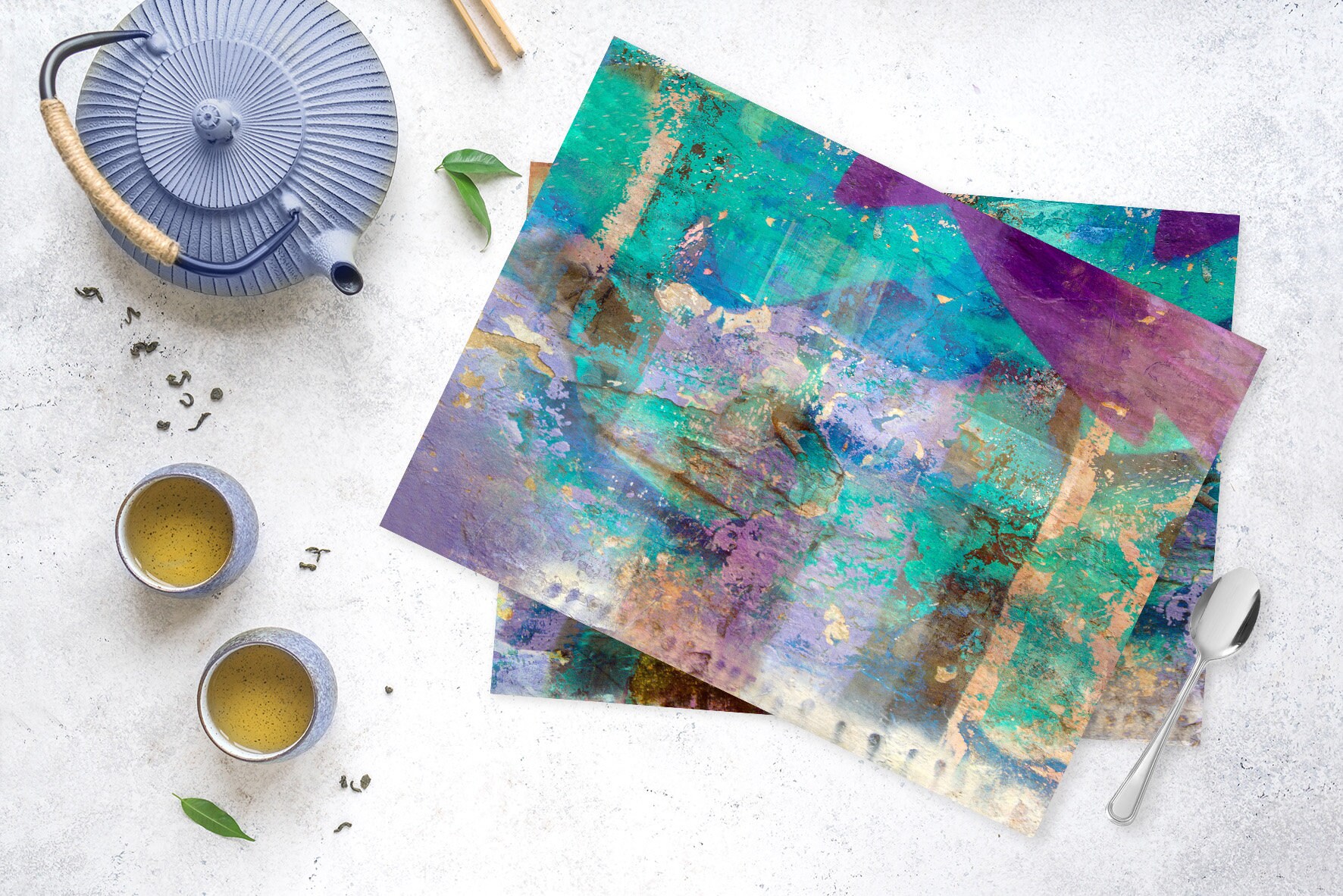 Unique Vinyl Placemats For Table Printed Art Placemats Set Of Etsy