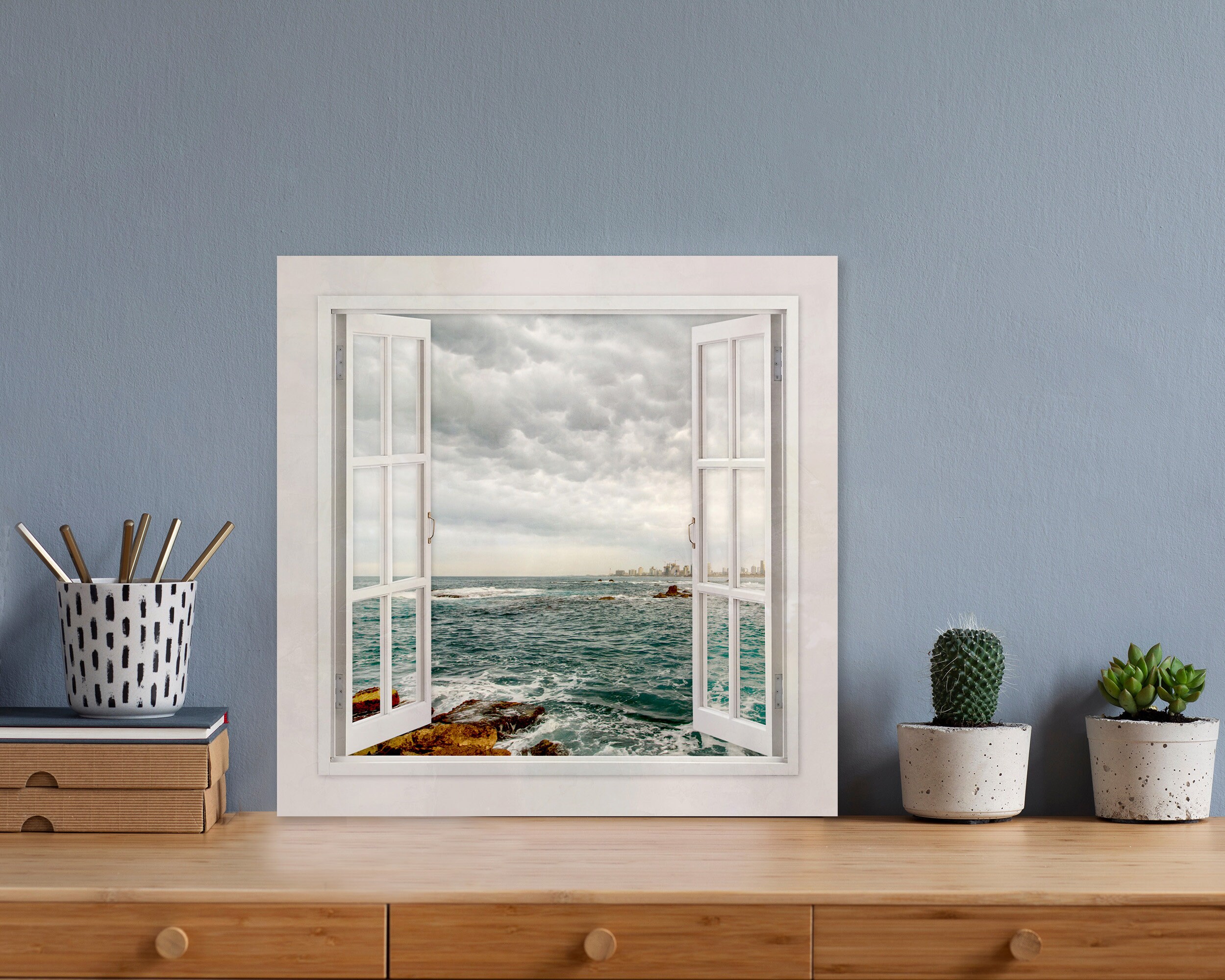 Framed Nautical Wall Art Seascape Canvas Art Window Print On Etsy