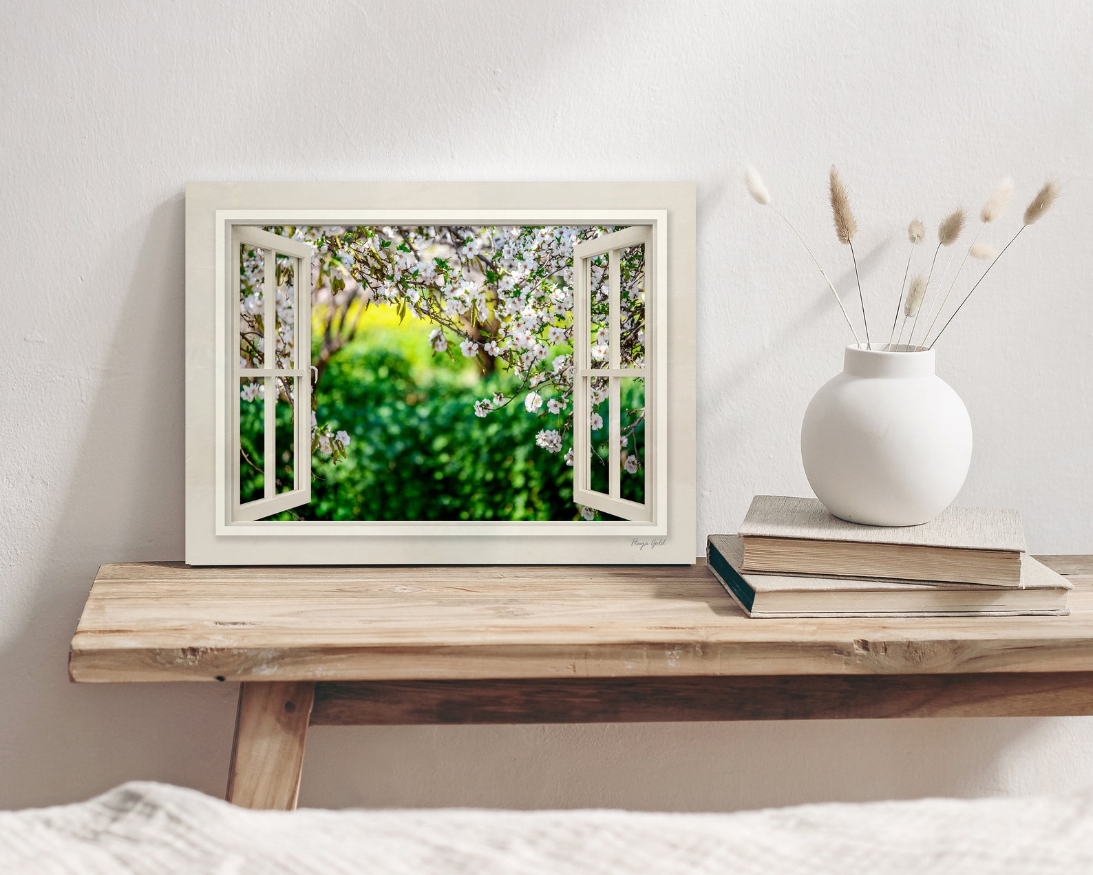 Canvas Wall Art Framed Fake Window Wall Art Open Window Wall Etsy