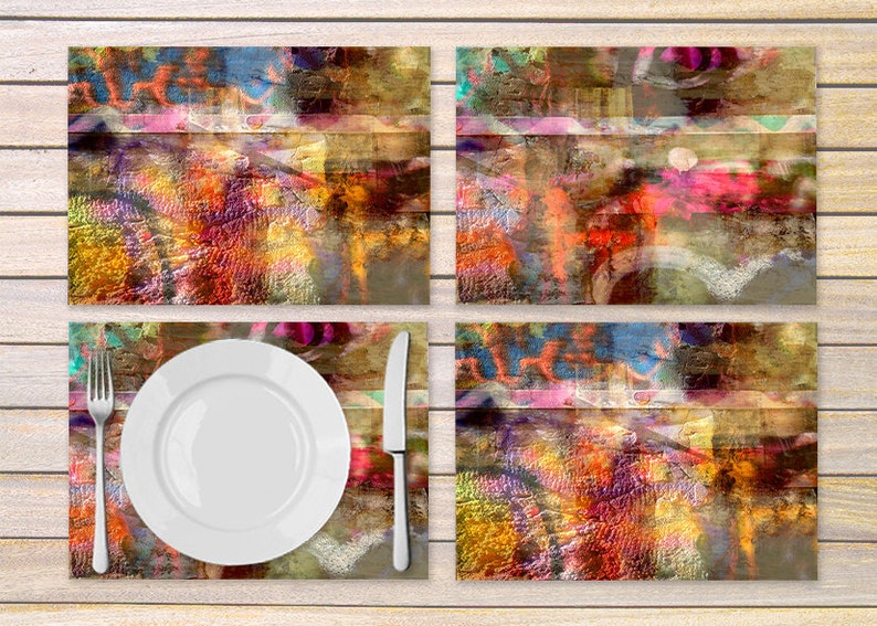Colorful Placemats Printed On Vinyl Material Decorative Etsy