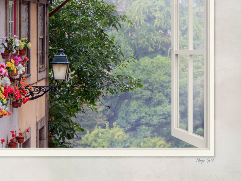 Fake Window View Wall Décor Canvas Art Print Landscape Etsy