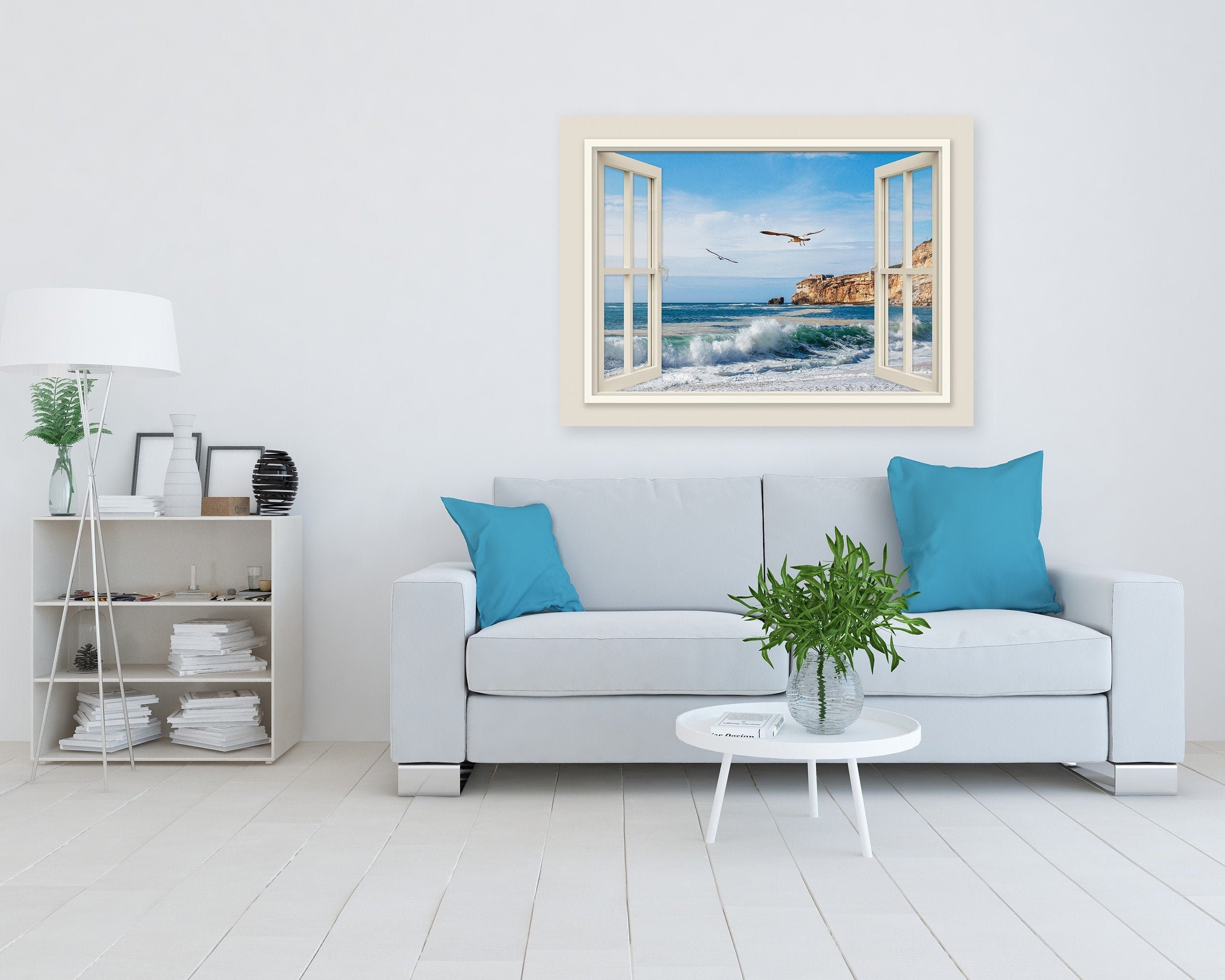 Canvas Wall Art Window Scene Etsy Singapore