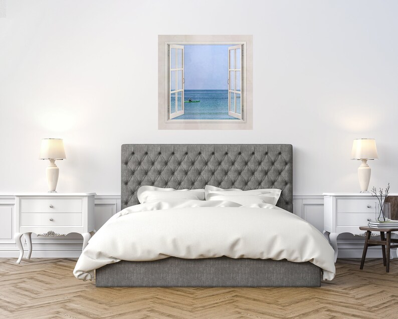 Nautical Canvas Wall Art Window View Wall Art Seascape Wall Etsy