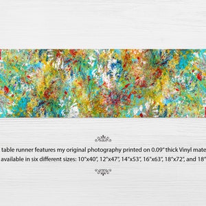 Modern Abstract Painting Table Runner, Colorful Abstract Table Runners, Multicolored Modern Table, Vinyl Table Decor