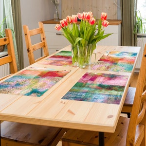 BEST SELLER Rainbow Placemats, Colorful Vinyl Table & Kitchen Décor image 3