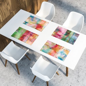 BEST SELLER Rainbow Placemats, Colorful Vinyl Table & Kitchen Décor image 6