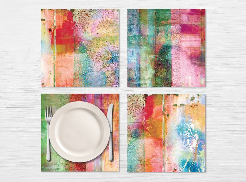 BEST SELLER Rainbow Placemats, Colorful Vinyl Table & Kitchen Décor image 4