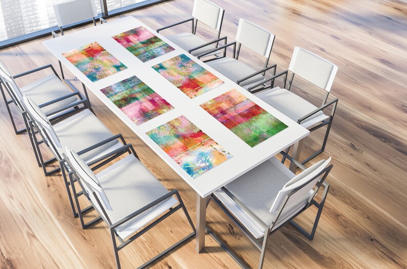 BEST SELLER Rainbow Placemats, Colorful Vinyl Table & Kitchen Décor image 8